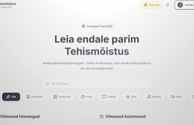 Müüa leht tehismõistus.ee/tehismoistus.ee koos veebilehega, mis koondab AI-si