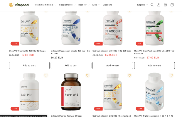 Продается действующий интернет-магазин Vitapood.ee с Emsof OÜ, складом и клиентской базой.