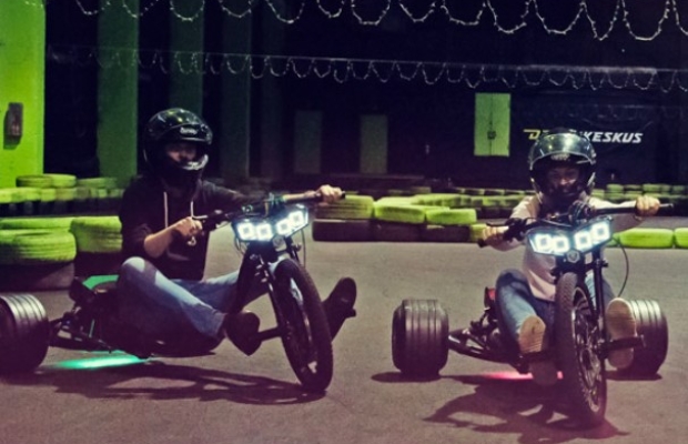 A unique entertainment center in Tallinn that offers a driving experience with drift bikes.