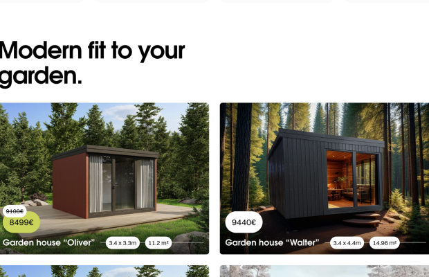 Müüa aia-, moodul- või saunamajade müügiks sobilik bränd MODULNEST (paku hind)